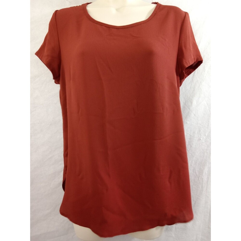 Unbranded Burgundy Womens Medium Short Sleeve‎ Blouse